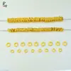 Acessórios para Joias Artesanais DIY Banhados a Ouro, Contas Espaçadoras com Padrão Martelado, Contas Espaçadoras Grandes com Argola de Padrão Martelado