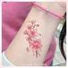 Pegatinas de Tatuaje de Flor de Cerezo Rosa para Mujeres, Impermeables y de Larga Duración, Clavícula y Muñeca, Estilo Chino, Estilo Antiguo, Flores Pequeñas Frescas Coloridas, Hermosas