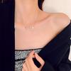 Collar Pequeño Cuadrado Empalmado de Acero de Titanio Estilo Alto Gama Europeo y Americano para Hombres y Mujeres, Lujo Ligero, Sencillo, Moderno y Cadena de Suéter Personalizada Tendencia