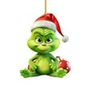 Decoración Popular Navideña Transfronteriza Grinch Bebé Colgante Decoración Árbol de Navidad Colgante Acrílico Plano Pequeño Colgante