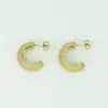 Pendientes de Cuadrícula Estilo Ins Transfronterizos Europeos y Americanos, Pendientes de Oro de 18K al Vacío, Pendientes de Acero Inoxidable Acero de Titanio, Frescos y Dulces
