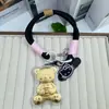 Shuibeijin Ouro Puro 999 Desenho Animado Animal de Estimação Fofo Urso de Chá com Leite Corrente de Celular Chaveiro Pingente Presente Venda por Atacado