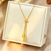 Venta Caliente Pendiente de Acero Inoxidable con Borla de Circonita Multicolor Transfronterizo Europeo y Americano Collar para Mujer Nuevo Estilo de Lujo Ligero de Alta Gama