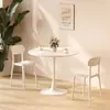 Mesa redonda de balcón blanca de estilo nórdico, moderna, para discusiones, juego de mesa y sillas para cafeterías de té con leche y café, mesa de comedor tulipán
