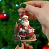 Pendente de Natal de Acrílico Plano Desenho Animado Papai Noel Decoração de Árvore de Natal Pingente de Presente Transfronteiriço