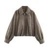 Comercio exterior 2026 otoño nuevo estilo europeo y americano moda femenina casual chaqueta con solapa y cremallera 3046341