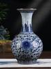 Vaso de Cerâmica Jingdezhen Antigo Porcelana Azul e Branca Semi-Pintada à Mão Estante Antiga Sala de Estar Arranjo de Flores Enfeites Acessórios Domésticos