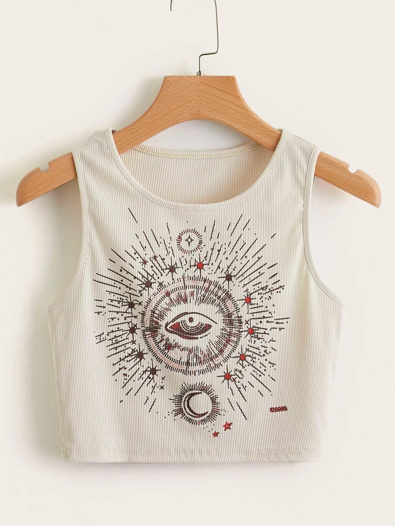 Sun & Moon Print Tank Top