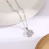 Collar de Acero de Titanio Plateado de Venta Caliente en TikTok Live para Mujer, Cadena para Clavícula Versátil de Nicho de Moda, Celebridad de Internet, Joyería que no se decolora