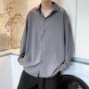 Camisa casual de manga comprida para primavera e verão, camisa solta de chiffon com pingente, tendência coreana, bonita, uma geração de cabelos