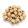 Contas de furo grande de aço inoxidável com grãos de grade, retenção de cor, ouro verdadeiro, titânio, aço, contas de posicionamento redondas, acessórios de joias para pulseiras faça você mesmo