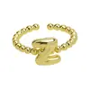 Anillos de 26 Letras Inglesas Más Vendidos Transfronterizos Anillos Gruesos Brillantes de Oro de 18 Quilates Modelo Caliente de Amazon Dropshipping