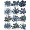 Flores artificiales Azul Niebla Salón de Bodas Flores de Seda Arreglo Floral de Boda Peonía Azul Rosa Abanico de Niebla Palma