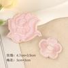 Etiqueta bordada para accesorios de ropa, etiqueta de tela con diseño de flor de ciruelo rosa, cuenta manual, parche autoadhesivo para chaqueta de plumas, pegatina de tela bordada