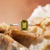 Anillo de Plata de Ley S925 con Piedra Natural de Color para Mujer, Amatista Amarilla, Topacio, Granate, Cubo de Azúcar, Simple Live Nuevo Venta al por Mayor