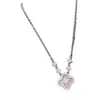 Colar vintage usado rosa flor de cerejeira madrepérola trevo de quatro folhas feminino corrente da clavícula de luxo leve presente luxo leve nicho
