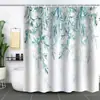 Cortina de Baño Verde Plantas de Amazon Cortina de Ducha Impermeable Antimoho Impresión Digital 3D Bosque de Flores Cortina de Baño Partición Sin Perforaciones