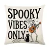 Conjunto de Capas de Almofada Decorativas de Linho para Casa de Halloween com Combo de Capa de Almofada de Sofá de Cabeça de Abóbora Engraçada