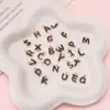A- Z Liga Metal Óleo Pingando Irregular Preto Letra Inglesa Pingente Feito à Mão DIY Pulseira Colar Acessórios Material