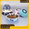Impressão antiderrapante transfronteiriça em aço inoxidável Pet Bowl para gatos e cães talheres tigela de alimentação de água potável bacia de alimentação de alimentos de grande capacidade atacado