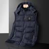 Chaleco de otoño e invierno de 24 años, nuevo chaleco de color sólido para hombre, marca de marea coreana, sin mangas, de algodón grueso