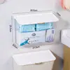 Caja de almacenamiento para toallas sanitarias de baño, impermeable, sin taladro, portarrollos de papel higiénico para pared
