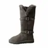 Primer Encuentro Ji Grey Botas de Nieve para Mujer 2025 Invierno Nuevo Estilo Suela Gruesa Altura Aumentada Más Terciopelo Engrosado Botas Largas Zapatos de Algodón para Nieve