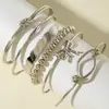 Moda Retro Transfronteriza Europea y Americana Pulseras en Capas Exageradas Geométricas Simples Patrón de Olas Flor Abierta Lisas
