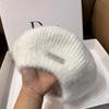 Fábrica de Boinas de Mohair En Stock Tejida para Cabeza Grande Sombrero de Artista para Mujer, Otoño e Invierno Venta al por Mayor Boina de Lana