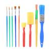 Pincel de esponja para pintura de jardim de infância, pincel de esponja de rolo EVA, conjunto de pincel de esponja com alça sorridente, pincel de carimbo de esponja