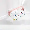 Bolsa de Cosméticos Transparente Impermeable Estilo Coreano Ins Hyuna con Flores para Mujer Portátil de Gran Capacidad para Niña Almacenamiento de Viaje Neceser