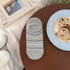 Calcetines de Raya Estilo Coreano para Primavera y Verano para Mujer, Calcetines Invisibles de Corte Bajo Antideslizantes de Algodón, Calcetines Cortos Transpirables Finos Estilo Universitario