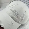 Gorra de Béisbol Rota Estilo Nuevo 2025 para Mujer con Bordado de Letras, Gorra de Algodón Lavado con Visera, Adelgazante, Sombrero de Sol Ampliado y Ensanchado