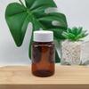 Botella de Plástico Transparente Marrón de 80 ml, Botella Dosificadora de Boca Ancha, Envase de Fácil Apertura con Tapa, Botella Vacía, Botella Pequeña para Líquidos de Muestra