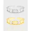 1118 estilo coreano INS nicho diseño lujo ligero versátil amor circón anillo abierto plata esterlina S925 anillo para mujer