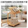 Mesa de Centro Móvil con Tapa Abatible Mini Sofá Mesa Auxiliar Estante de Almacenamiento para Apartamento Pequeño Mesa de Noche para Dormitorio Mesa Pequeña con Ruedas