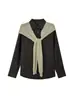 EVERTRUE 100% Lino Otoño 2026 Nuevo Estilo Coreano Camisa Top Holgada de Manga Larga con Chal 61949