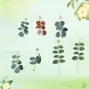 Otoño Eucalipto Simulado Color Caramelo Hojas Verdes Boda Arreglo Floral de Boda Decoración Hojas Verdes Falsas Hojas de Flor de Seda Individual