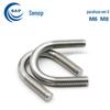 Aço inoxidável 304 estendido U-Bolt tubo de equitação fivela de aro tubo U-Bolt M6M8