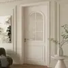 Puertas de Madera Maciza Exportadas para Comercio Exterior, Puertas de Madera de Nogal Estilo Crema, Puertas de Apertura Plana, Puertas de Dormitorio Lacadas Ecológicas