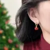 Aretes de Fruta de la Paz Estilo Navidad con Diamantes Brillantes, Exquisitos, Únicos, de Alta Gama, Lujo Accesible, Aretes para Atmósfera de Fotos Navideñas