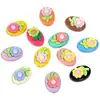 Flor de Caricatura Resina Accesorios Pequeños Cuentas Materiales DIY Cuentas Ovaladas Agujero Recto Cuentas Sueltas Accesorios para Joyería DIY Hechos a Mano