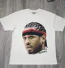 Camiseta de verano para hombre con estampado de cabeza grande estilo retro de estrella de baloncesto de manga corta para verano, estilo callejero