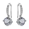 Nuevos pendientes de garra de cuatro puntas con circonita incrustada de imitación de diamante para mujer, pendientes de gancho para la oreja elegantes para mujer de Corea del Sur Dongdaemun, pendientes