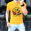 Camiseta de manga corta con cuello redondo para hombre, diseño de explosión de moda de verano, con estampado de personalidad, de media manga, estilo jersey.