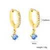 Pendientes de Nuevo Estilo Transfronterizos con Diamantes Diseño Ins Estilo Fresco Pendientes Geométricos Creativos Pendientes de Acero Inoxidable Chapados en Oro de 18K
