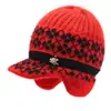 Gorro de invierno para mujer, forrado de polar para abrigar, gorro de punto para mujeres mayores, gorro de punto grueso para personas de mediana edad y mayores para proteger los oídos del frío.