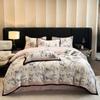 Conjunto de cuatro piezas de terciopelo de leche estilo Chanel estilo francés, edredón de terciopelo grueso de invierno para bebé, ropa de cama cálida con forro polar de doble cara
