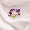 Broche de camelia, exquisito diseño de nicho para mujer, ramillete francés negro, accesorio de broche para traje de alta gama.