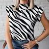 Ropa Femenina Europea y Americana de Temporada Amazon Comercio Transfronterizo Exportación Explosiones Camisa de Verano Camisa de Manga Corta Estampada Top para Mujer